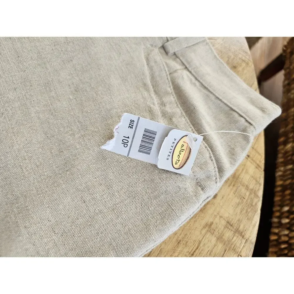 Talbots Pure Linen Irish Blend Cropped Pants Women's 10P NWT Lagenlook - Picture 5 of 6